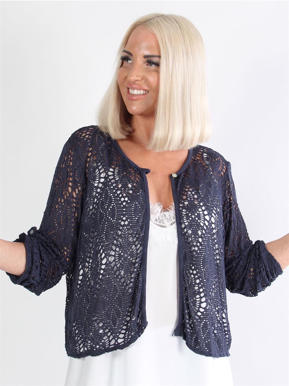 Madelyn - Kort Army hæklet cardigan